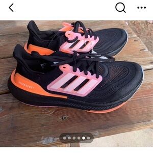 adidas Ultraboost Black with Neon Pink and Orange Accents